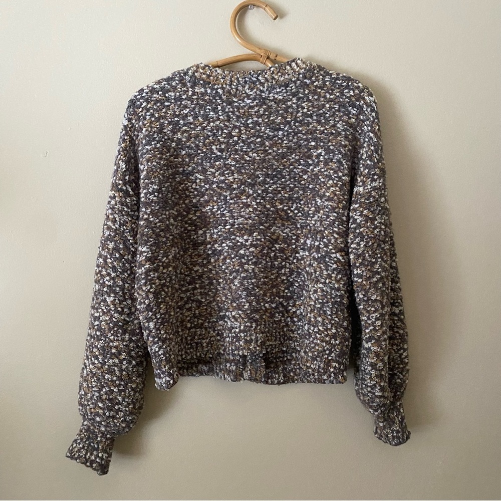 Adyson Parker Brown Cream Knit Button Up Cardigan - Picture 4 of 4